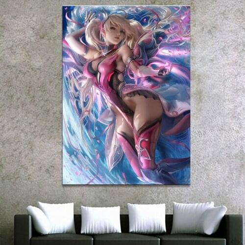 Printed Poster Wall Art 1 Pieces/Pcs Sexy Anime Girl Modern Canvas Painting Home Decor Vintage Pictures For Living Room Framed