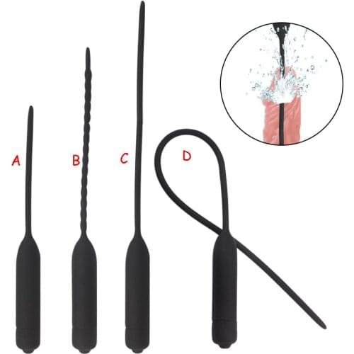 10 Frequency Vibration Penis Plug Long Silicone Urethral Dilators Sounding Penis Insert Stimulation Adult Sex Toys for Men