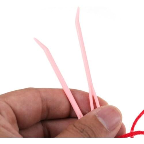 2pcs/lot Bent Tip Sewing Needles Big Eye Yarn Knitting Needles Set DIY Weave Sewing Tools Accessories For Knitting Needles