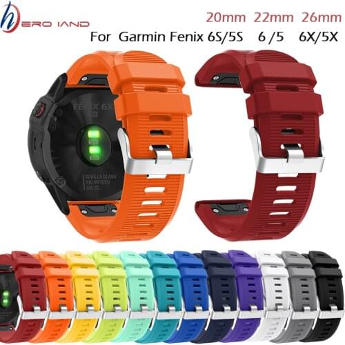 26 22 20mm Watchband for Garmin Fenix 6X 6 6S 5X 5 5S Plus 3 3 HR Forerunner 935 Watch Quick Release Silicone Wrist Band Strap
