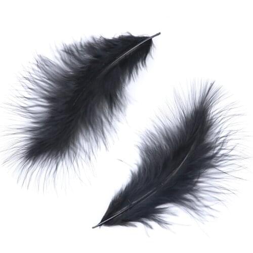 50pcs Fluffy Black Marabou Turkey Feathers Dyed Wedding Dress Party Decoration DIY Jewelry Headdress Making Plume 10-15cm/4-6 "