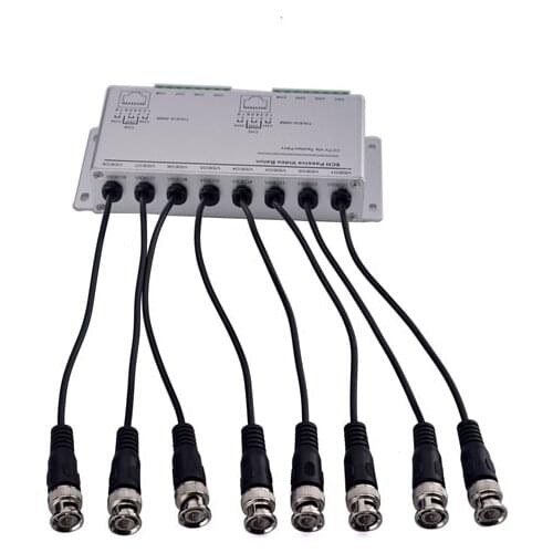 8CH HD CVI/TVI/AHD Passive Transceiver 8Channels Video Balun Adapter Transmitter BNC to UTP Cat5/5e/6 Cable 720P 1080P