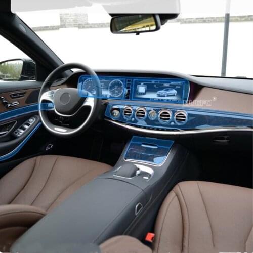 Car Interior Protective Film Center Control Console Sticker TPU for Mercedes Benz S class Maybach S400 S450 S500 S560 S600 S680