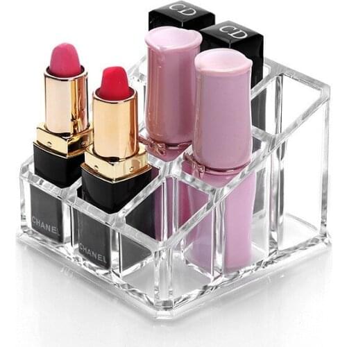 Household 9-grid Lipstick Storage Rack Lipstick Consolidation Box Cosmetic Storage Box Transparent Acrylic Cosmetic Organizer