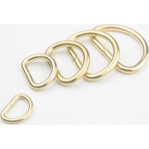 2pcs Hand leather D-ring d-buckle D-ring Link hardware Pure copper Case accessories leather tools