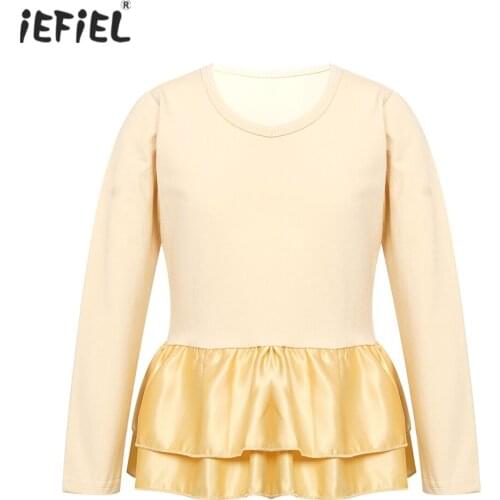 Kids Tops 2021 Fashion Spring Autumn Long Sleeve Elegant Baby Layered Pleated Ruffle Hem Top Tees Little Child Girls T Shirts