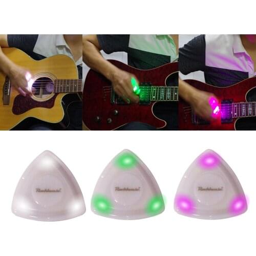 Electric Bass Guitar LED Picks Shining Touch String to Light Plectrum for Guitarra Ukulele Accs