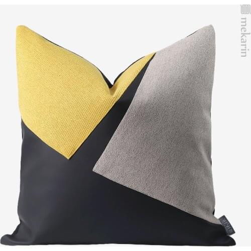 Geometric simple three-color model room art sofa pillow bedroom pillow