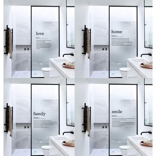 Frosted glass static window film window stickers Home Decor window decoration glass Static Cling Nordic Letters