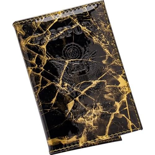 USA Lightning stone grain printing PU Leather Travel Passport Holder Embossing Passport Cover Credit Card ID Bag with traveling