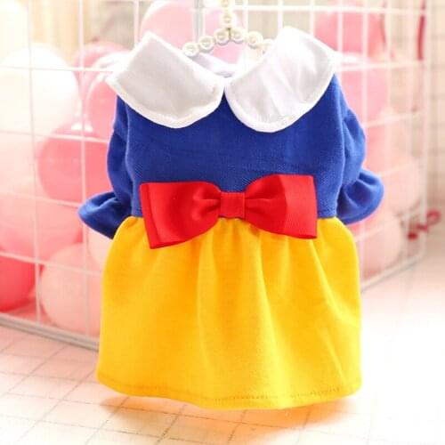 Spring Summer Pet Clothes Dog Dress Cat Skirt Puppy Outfits Princess Costumes Yorkshire Poodle Bichon Pomeranian Dog Apparel XS