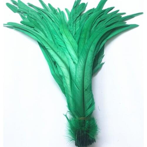 Wholesale 16-18 Inch 40-45CM Grass green Rooster Coque Tail Feather Cheap Feathers For Crafts wedding Decoration Pheasant plumes