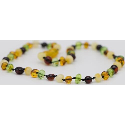 Baltic Amber Baby Necklaces for Girls and Boys (Multicolor) Alternative Pain Relief – Certified Premium Quality %100 Safe