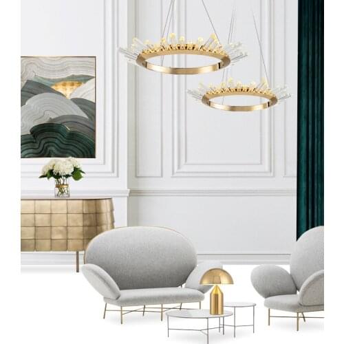 Postmodern Nordic chandelier simple luxury crystal lamp living room bedroom lamp designer light luxury creative restaurant lamp