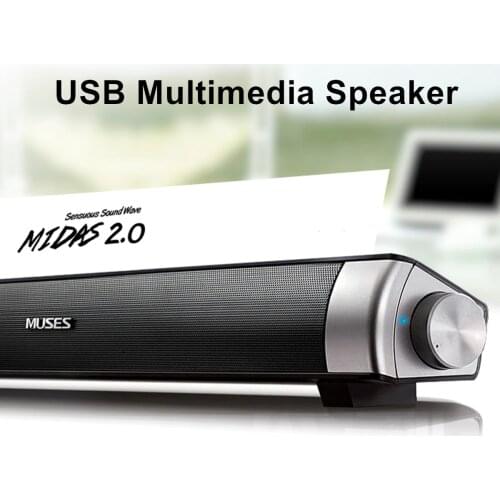 Speaker Wired Soundbar Speaker HIFI Bass Stereo Sound Bar with USB AUX Mic for Computer PC Smartphone TV Home Theater Laptop
