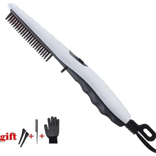 Hair hot comb Straightening irons Fast Smoothing Electric Hair Straightener Brush Ceramic Heating pro