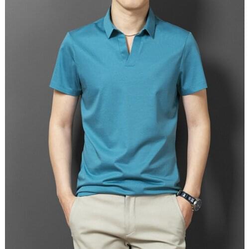 Milk Silk Polo Shirt Men Short Sleeve Summer Thin Casual Solid Color Loose Collar Poloshirt Quick Dry Black Mens Clothing XXXXL