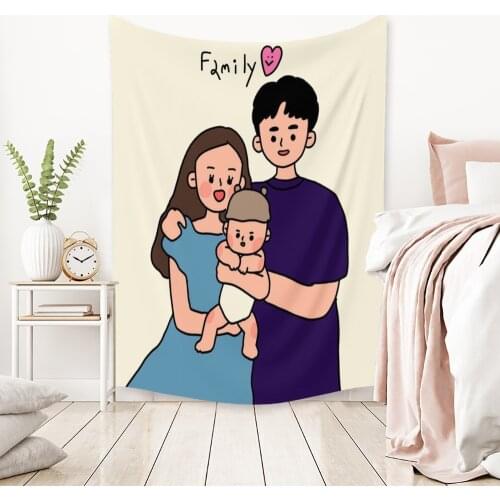 Family Tapestry Wall Sheet Bedroom Decoration Backdrop Blanket Tenture Carpet Wall Tapestry Bohemian