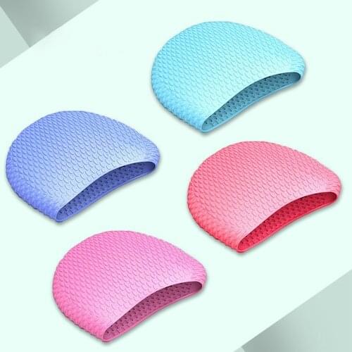 Unisex Silicone Swimming Cap Classic Delicate Texture Swimming Cap PU Waterproof Protect Ears Long Hair