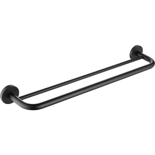 Stainless Steel Towel Rack Black Toilet Towel Bar Bathroom Hanger Towel Rack Toilet Wall-mounted Shelf Double Rod Material