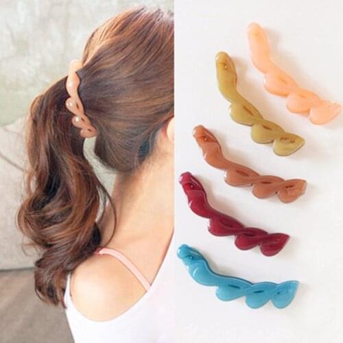 Lovely solid color Hair clip acrylic for women girls Hairpins Barrettes ms make up ponytail tool ornaments hair accessories gift