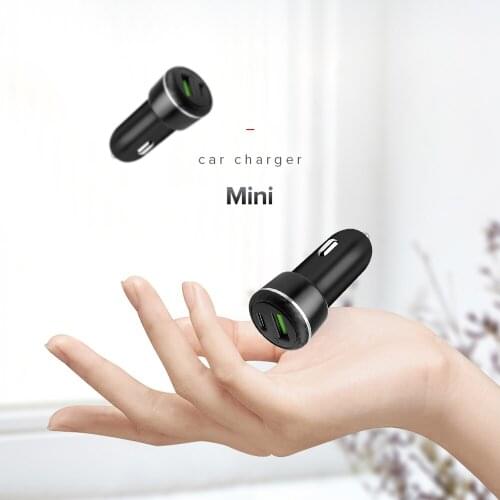 QC3.0 Charger Type C + USB Dual Ports Aux Car Charger Cigarette Lighter Power Adapter Car GPS Tracker DVR Phone Charger TX528C-Z