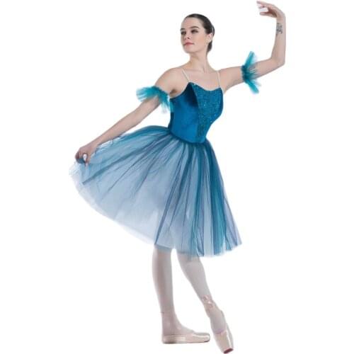 Green Sequin Lace Bodice Ballet Costumes, Ballet Tutu Stage Performance Ballet Costume Dance Tutu