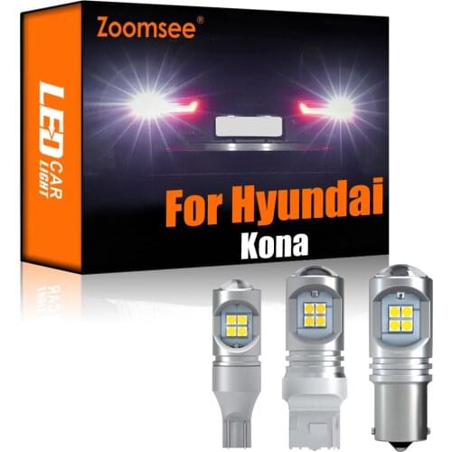 Zoomsee 2Pcs White Reverse LED For Hyundai Kona 2017-2020 Canbus Exterior Backup Light No Error Rear Tail Bulb Vehicle Lamp Kit