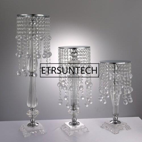 10pcs/lot 43cm 53cm 73cm Acrylic wedding centerpiece event party road lead home flower rack decoration