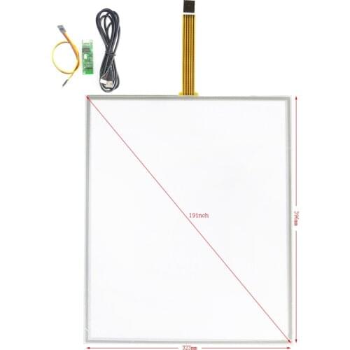 19 Inch 323mm*396mm 5 Wire for 323*396mm and 323*396*2.3mm Resistive Touch Screen Panel with USB Controller Kit