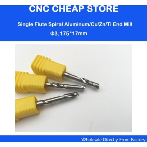 5pcs Tungsten Solide Carbide Single Flute Sprial Bits Cutting Tools Cutting Bits 3.175mm CEL 17mm