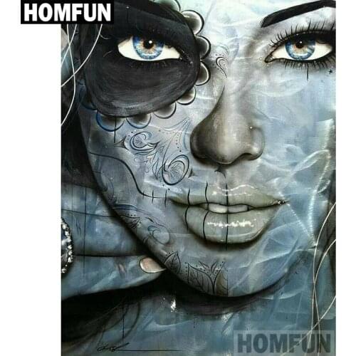 HOMFUN 5D DIY Diamond Embroidery Full Display "Skull girl" Diamond Painting Square/Round Rhinestones Decor Art A00019