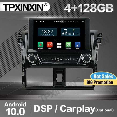 128G Apple Carplay Car Radio 2 Din Stereo Receiver Android For Toyota Yaris 2013 2014 2015 GPS Navigation Player Audio Head Unit