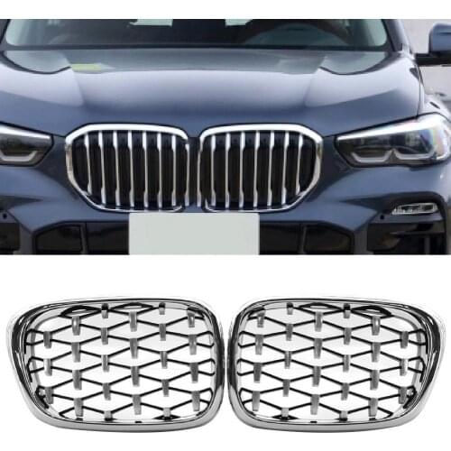 1Pair Car Grilles Electroplated ABS Front Kidney Grills 51137005837 51137005838 for BMW 5 Series E39 99-03 Auto Replacement Part