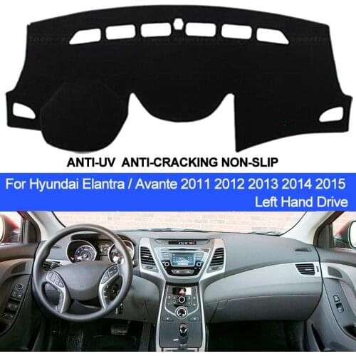 TAIJS Car Dashboard Cover For Hyundai Elantra Avante 2011 2012 2013 2014 2015 Dash Mat Dashboard Pad Carpet Anti-UV Anti-slip