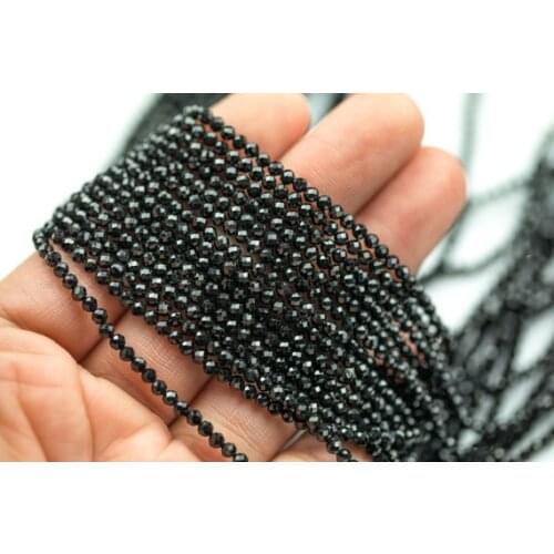 Mystic Spine l Beads AAA Quality,Black Spinels 2mm 3mm 4mm Faceted Round 15.5 inches Long strand- Tiny Beads