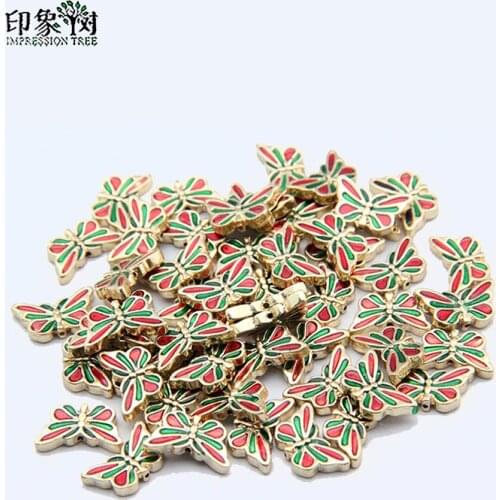 5/10pcs/LOT 17*10 mm insects Butterfly shaped Zinc Alloy Metal Enamel beads For DIY Jewelry Making Bracelets 1025