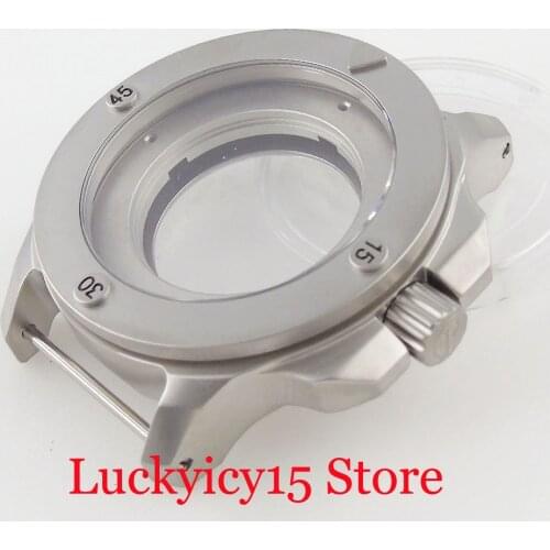 PARNIS 47MM Brushed 47mm Wristwatch Case fit ETA 2836 MIYOTA 821A 8215 8205 MINGZHU 2813 Sapphire Glass 5ATM Waterproof