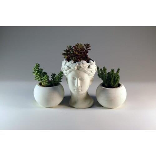 BIG SIZE Helen Flower Pot And Dual Round Concrete Flower Pot