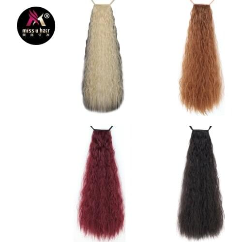 Miss U Hair Long Kinky Curly Taro Synthetic Ribbon Ponytail Clip In Hair Extensions Hairpieces Party Wig