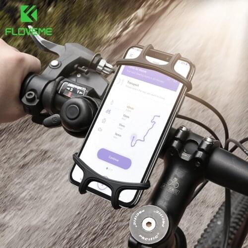 FLOVEME Silicone Bike Holder Phone GPS Mobile Handlebar Holder Stand Motorcycle Bicycle Mount Cycling Outdoors Sports Universal