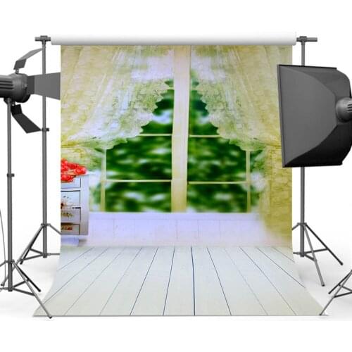 MOCSIKA Bokeh Windows Background Photography Wood Floor Backdrop for Family Photographic Photo Shoot CM-0859