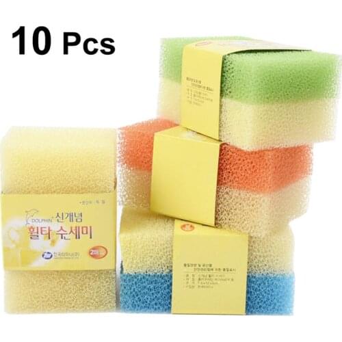 10pcs Simulation Loofah Scouring Pad Kitchen Dishwashing Sponge Cleaning Pad Sponge Cloth