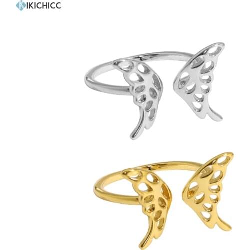 KIKICHICC 925 Sterling Silver Gold Open Butterfly Resizable Rings Women Fashion Fine Jewelry 2021 Crystal Luxury Jewelry