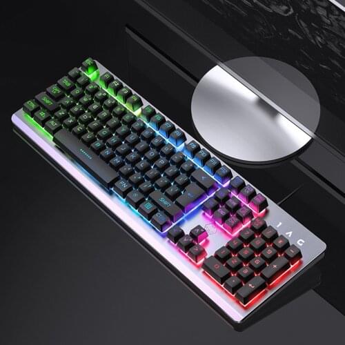 K002 Metal Gaming Keyboard Mechanical Keyboard Feel Wired USB Voice Control RGB Colourful Backlit Keyboard for PC Laptop Gamer