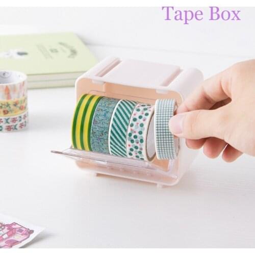 12 Pcs Japanese Stationery Masking Tape Box Washi Tape Storage Organizer Desktop Tape Holder DIY Tools Office Supplies