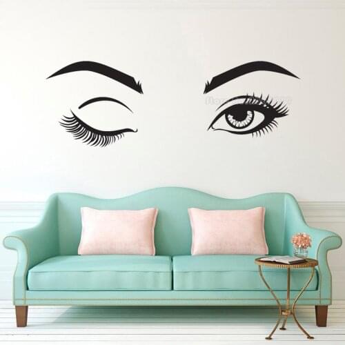 Creative Pretty Sexy Eyelashes Wall Stickers Girl Room Living Room Decorations For Home Wallpaper Beauty Salon Art Decals LL2684
