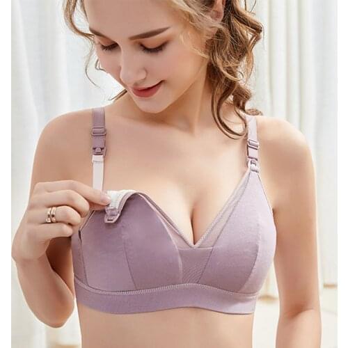 Latex Wire Free Maternity Breastfeeding Bra Modal Nursing Bra Front Closure Bra for Pregnancy Underwear Pregnant Women Feeding