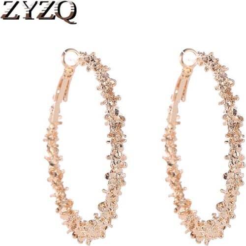 ZYZQ Personality Hoop Earrings Elegant Engagement Wedding Accessories Superb Hyperbole Street Snap Earrings Hot Selling 2020