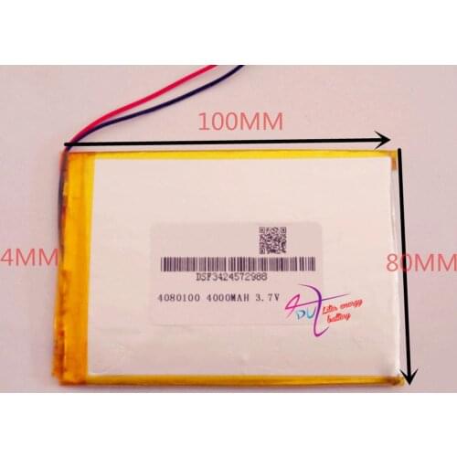 Best battery brand 4080100 3.7V 4000mAh Battery Tablet PC tablet generic brand new tablet battery